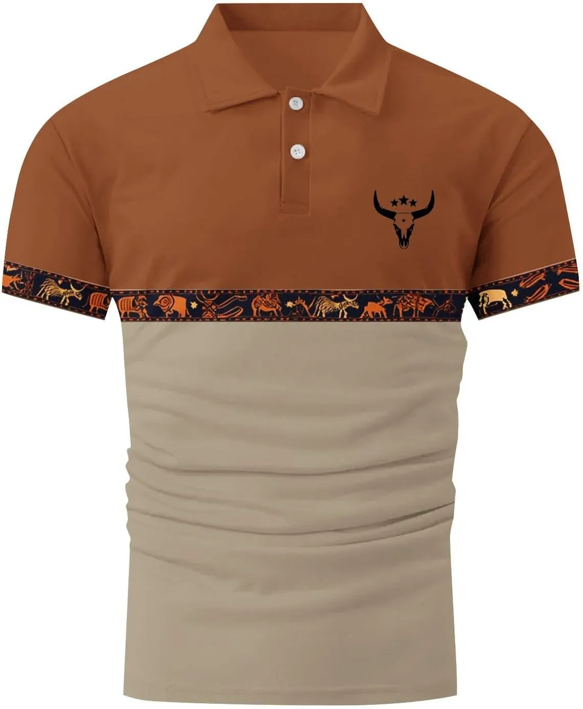 Mens Polo Shirts Moisture Wicking Short Sleeve Printed Quick Dry Athletic Golf Tees Performance Golf Shirts
