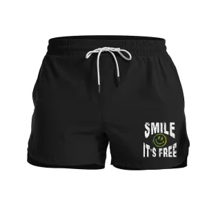 Men's Quick Dry Smile Graphic Shorts