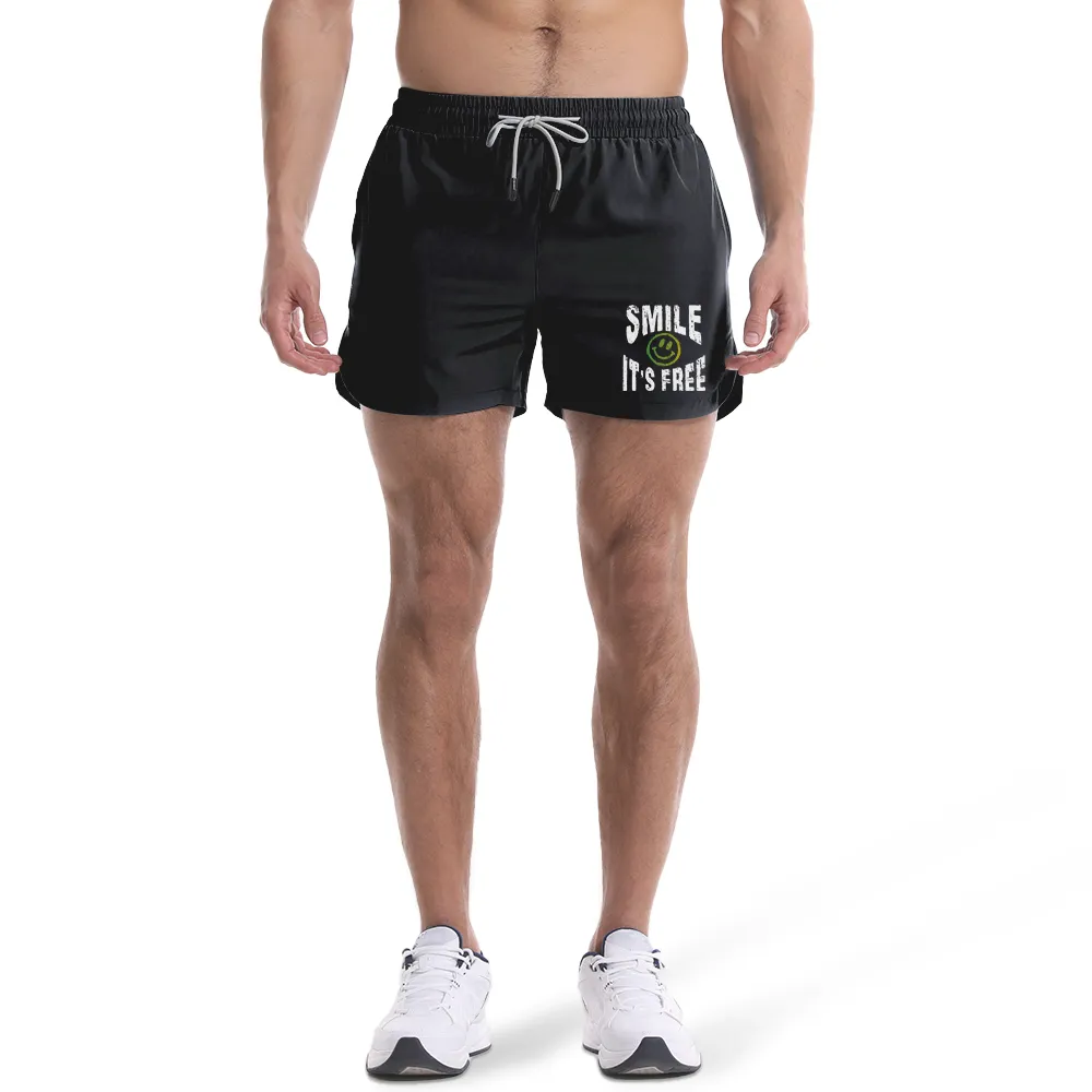 Men's Quick Dry Smile Graphic Shorts