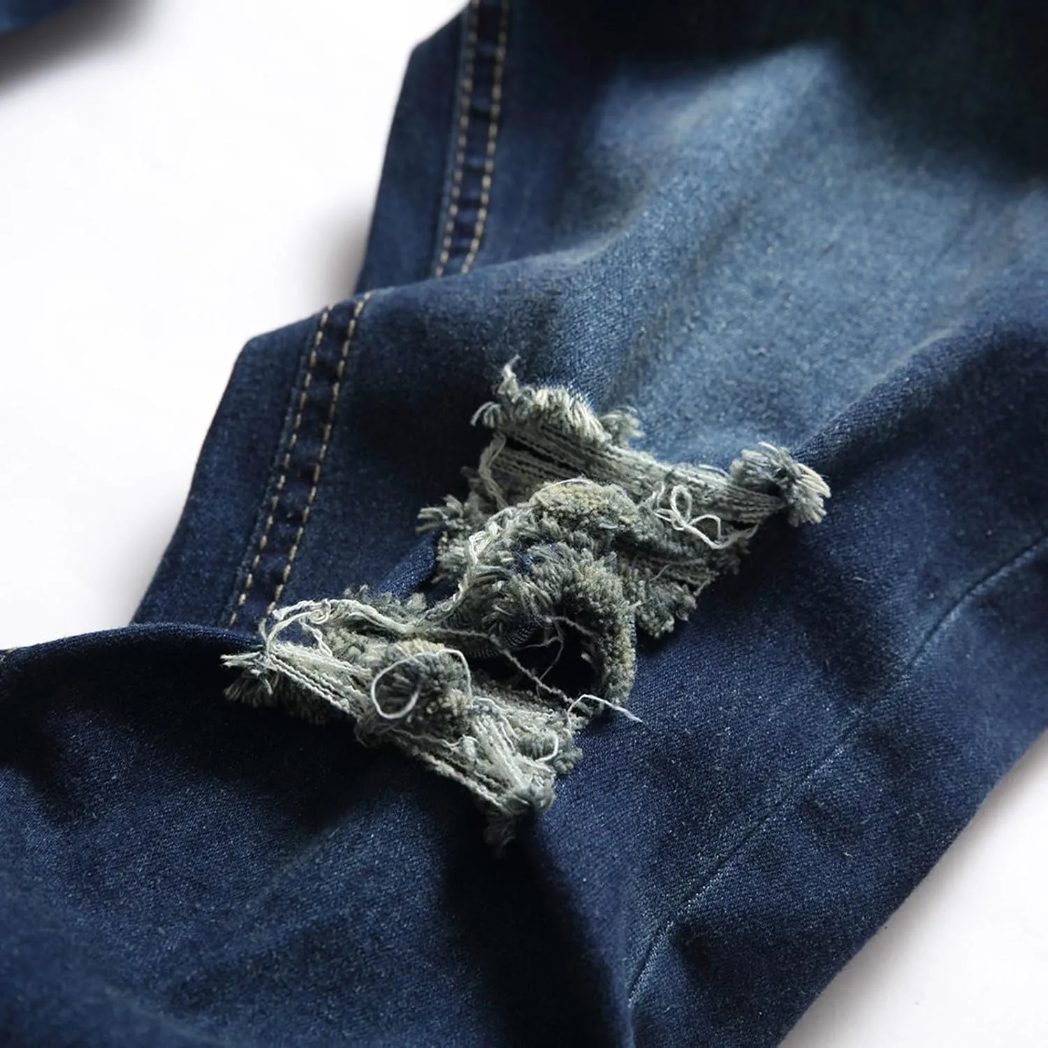 Men's Regular Fit Ripped Jean, Stacked Jeans Men, Distressed Ripped Jeans Pants, Fashion Skinny Jeans for Men