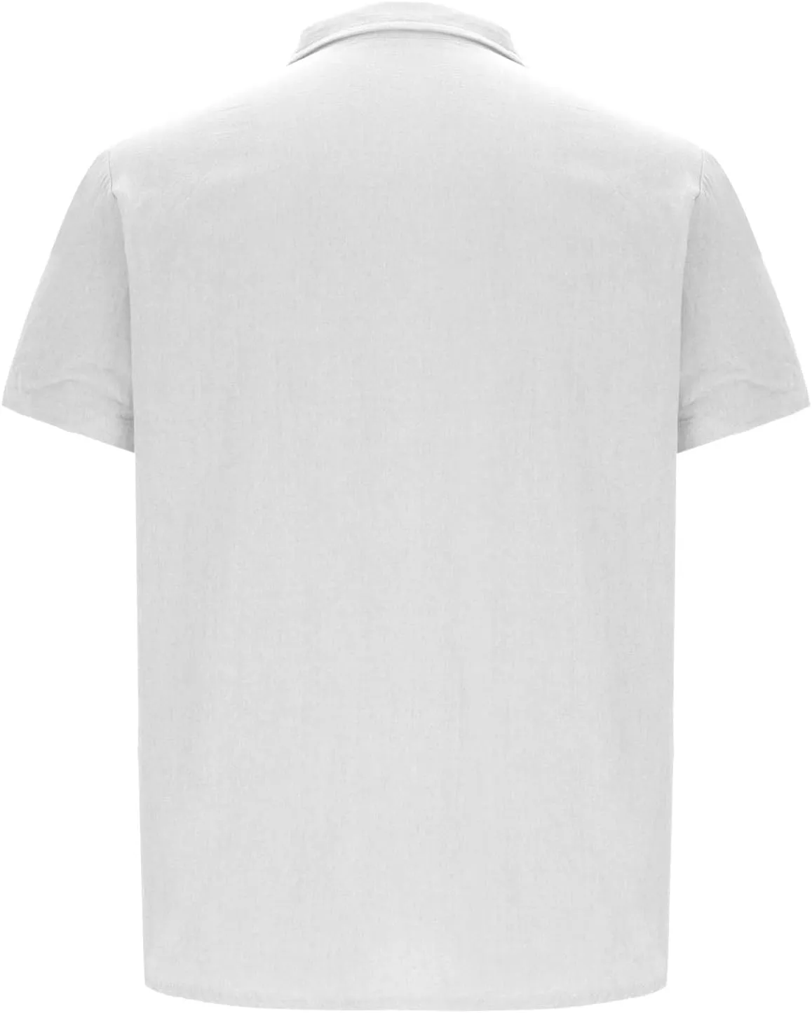 Mens Short Sleeve Dress Shirts with Pocket Cotton Linen Button Down T-Shirt Spread Collar Plain Summer Beach Tops