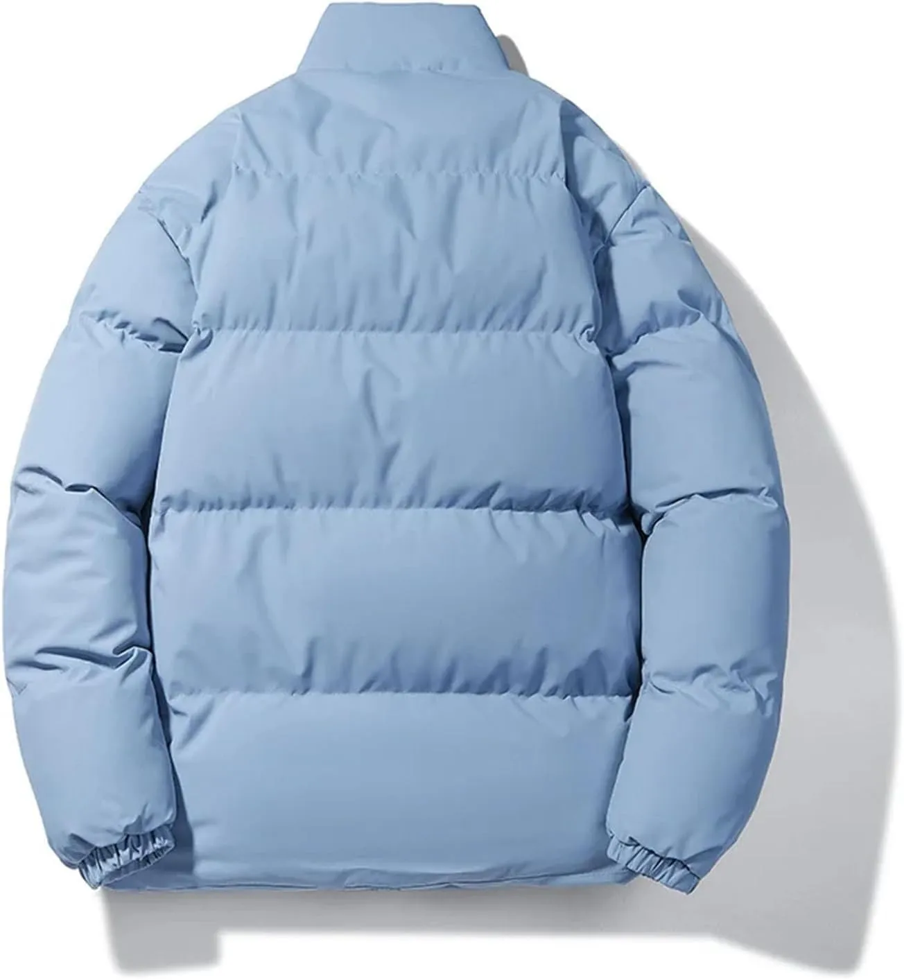 Men's Stand Collar Solid Thick Cotton-Padded Vintage Warm Outdoor Long Sleeve Parka Coat