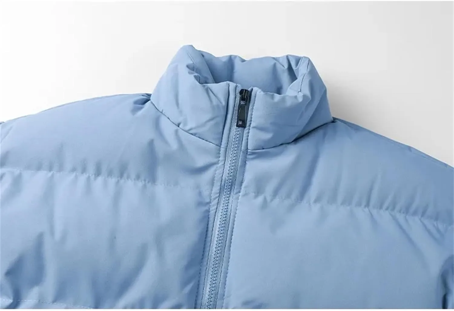 Men's Stand Collar Solid Thick Cotton-Padded Vintage Warm Outdoor Long Sleeve Parka Coat