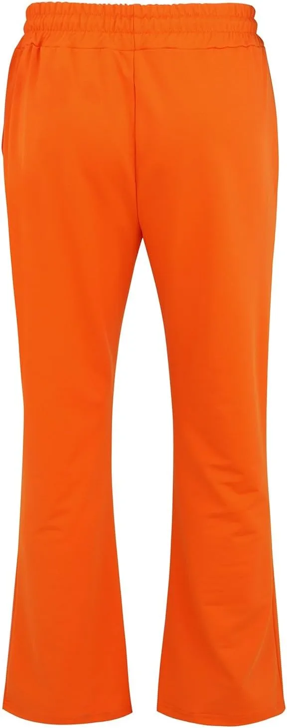 Mens Sweatpants Flare Stacked Joggers Open Bottom Track Pants Elastic Drawstring Waist Bell Bottoms Workout Trousers