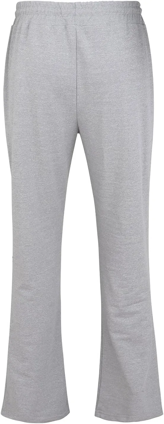 Mens Sweatpants Flare Stacked Joggers Open Bottom Track Pants Elastic Drawstring Waist Bell Bottoms Workout Trousers