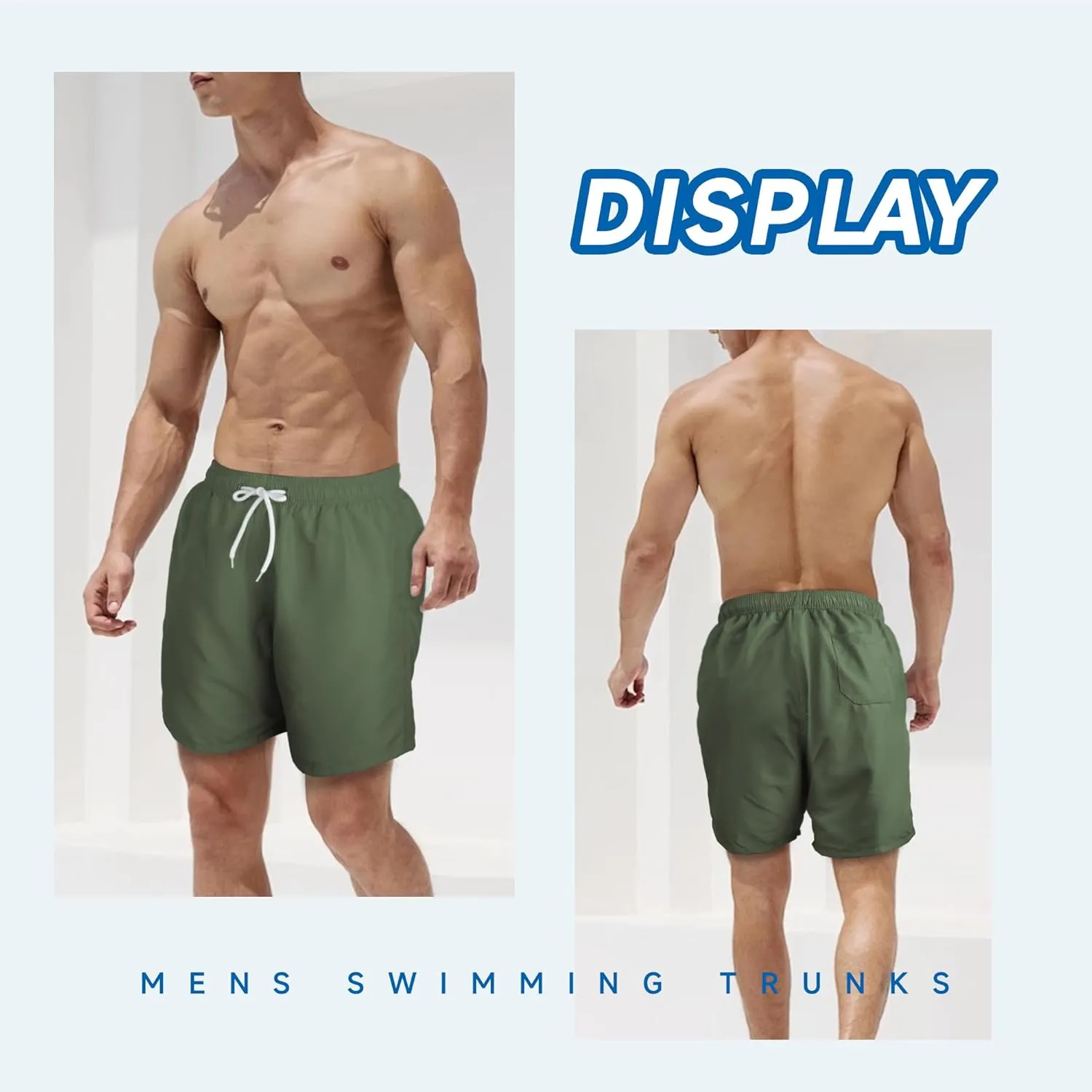 Mens Swim Trunks Swim Shorts Swimwear Quick Dry 7??Swimming Trunks with Mesh Lining