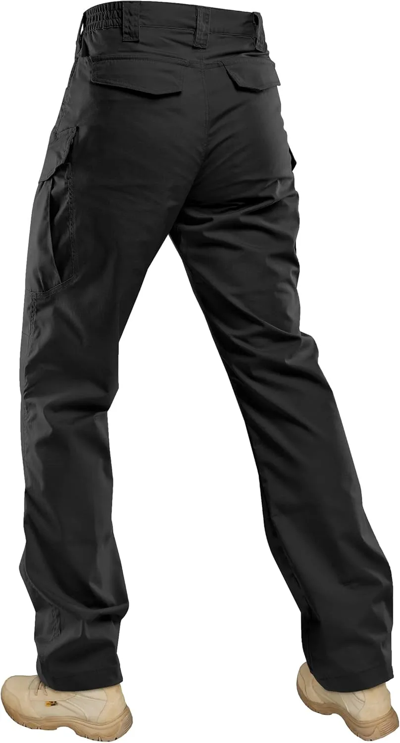 Men's Tactical Pants Stretch Ripstop with 14 Multi Pockets Water Resistant Gusseted Work Cargo Pants