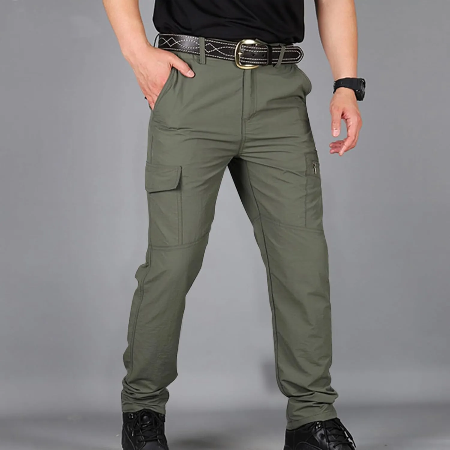 Men's Tactical Pants, Water Resistant Cargo Pants, Lightweight Work Hiking Pants, Outdoor Athletic Military Army Pants
