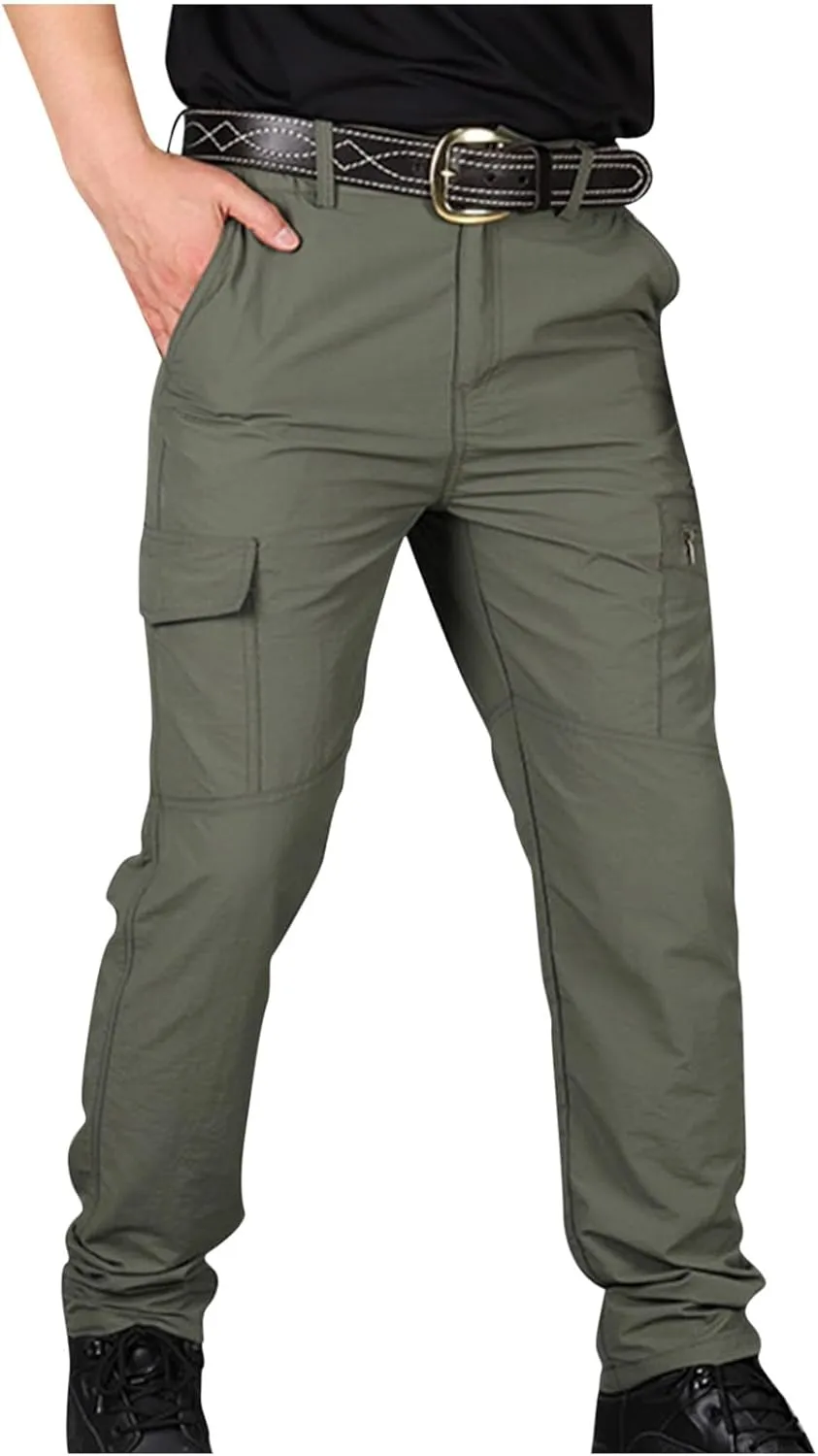 Men's Tactical Pants, Water Resistant Cargo Pants, Lightweight Work Hiking Pants, Outdoor Athletic Military Army Pants