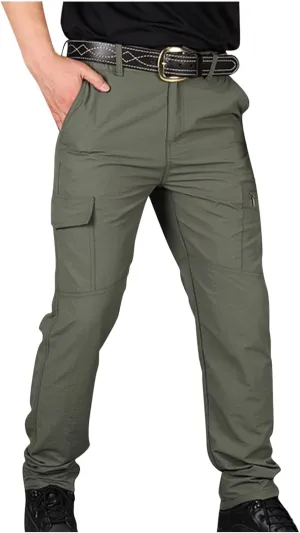 Men's Tactical Pants, Water Resistant Cargo Pants, Lightweight Work Hiking Pants, Outdoor Athletic Military Army Pants