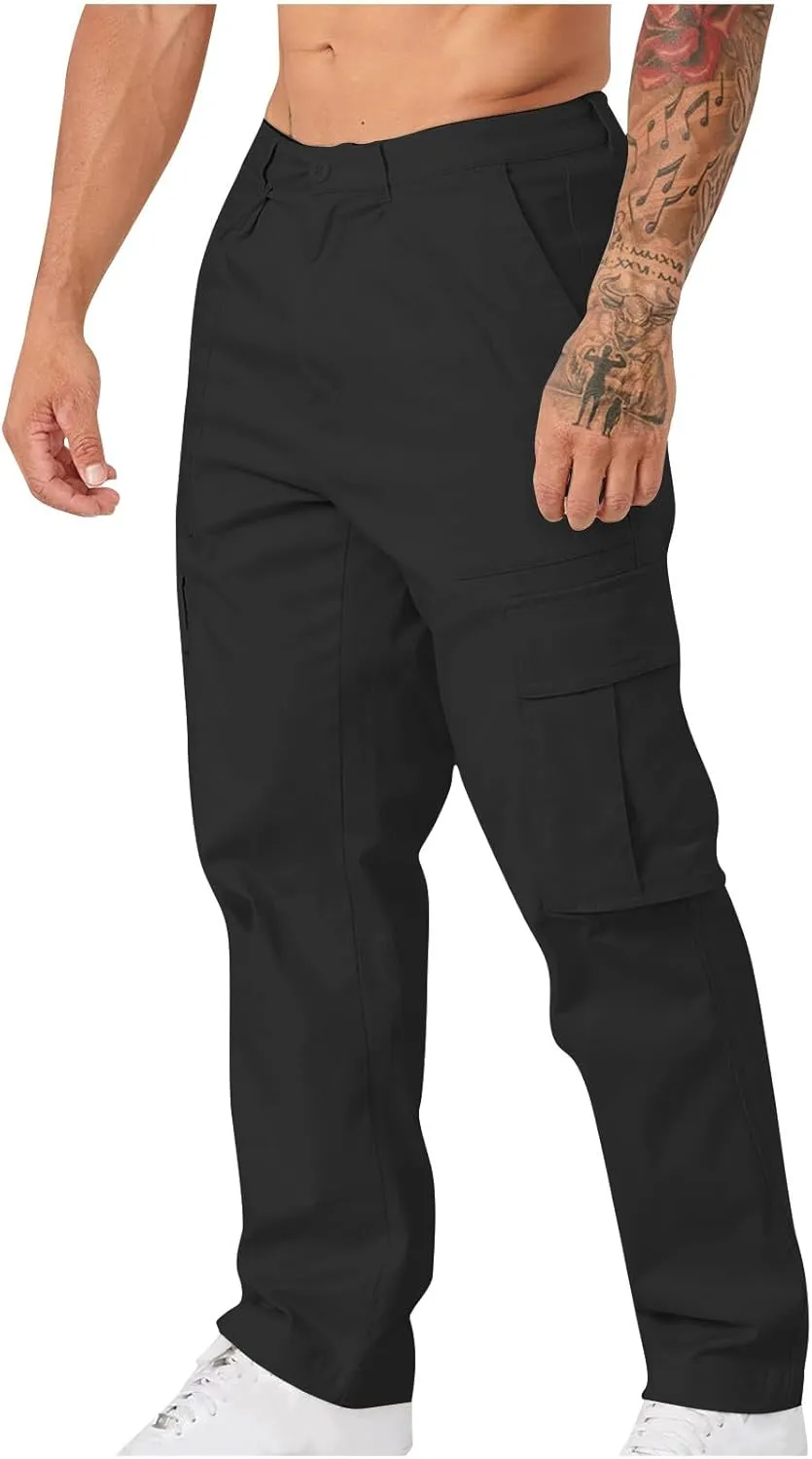 Men's Tactical Pants, Water Resistant Cargo Pants, Lightweight Workwear Hiking Pants, Outdoor Streetwear Trousers 2024