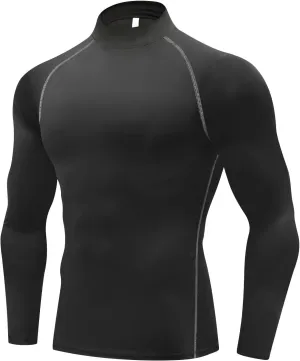 Men's Turtle Neck Compression Shirts for Men Ski Cycling Running Athletic Base Layer,Warm,Quick Dry