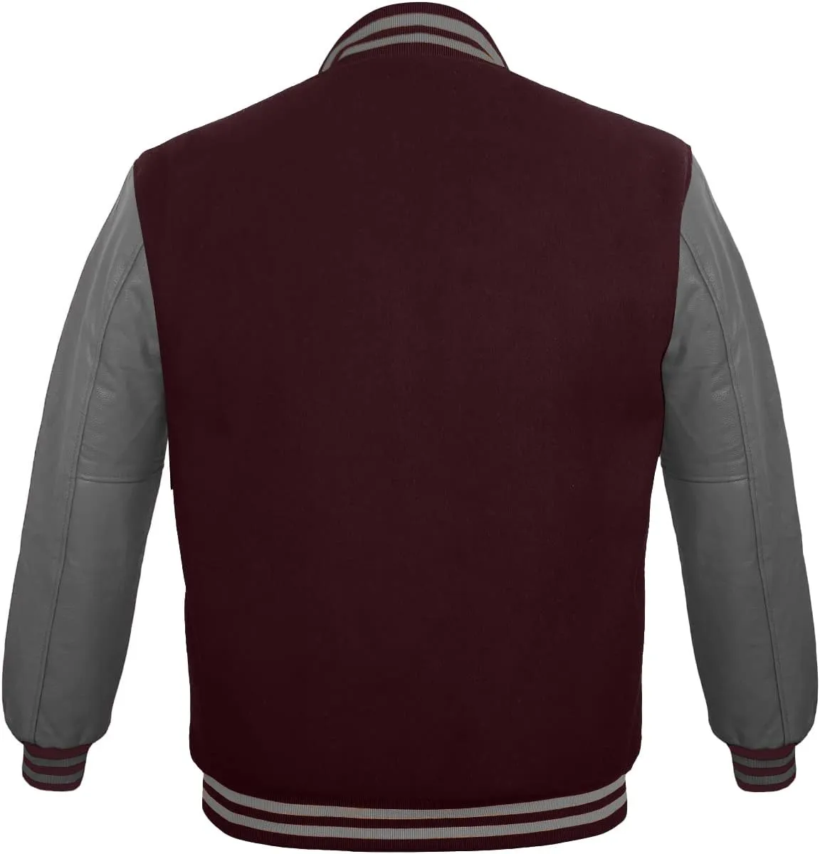 Men's Varsity Jacket Genuine Leather Sleeve and Wool Blend Letterman Boys College Varsity Jackets XXS-5XL