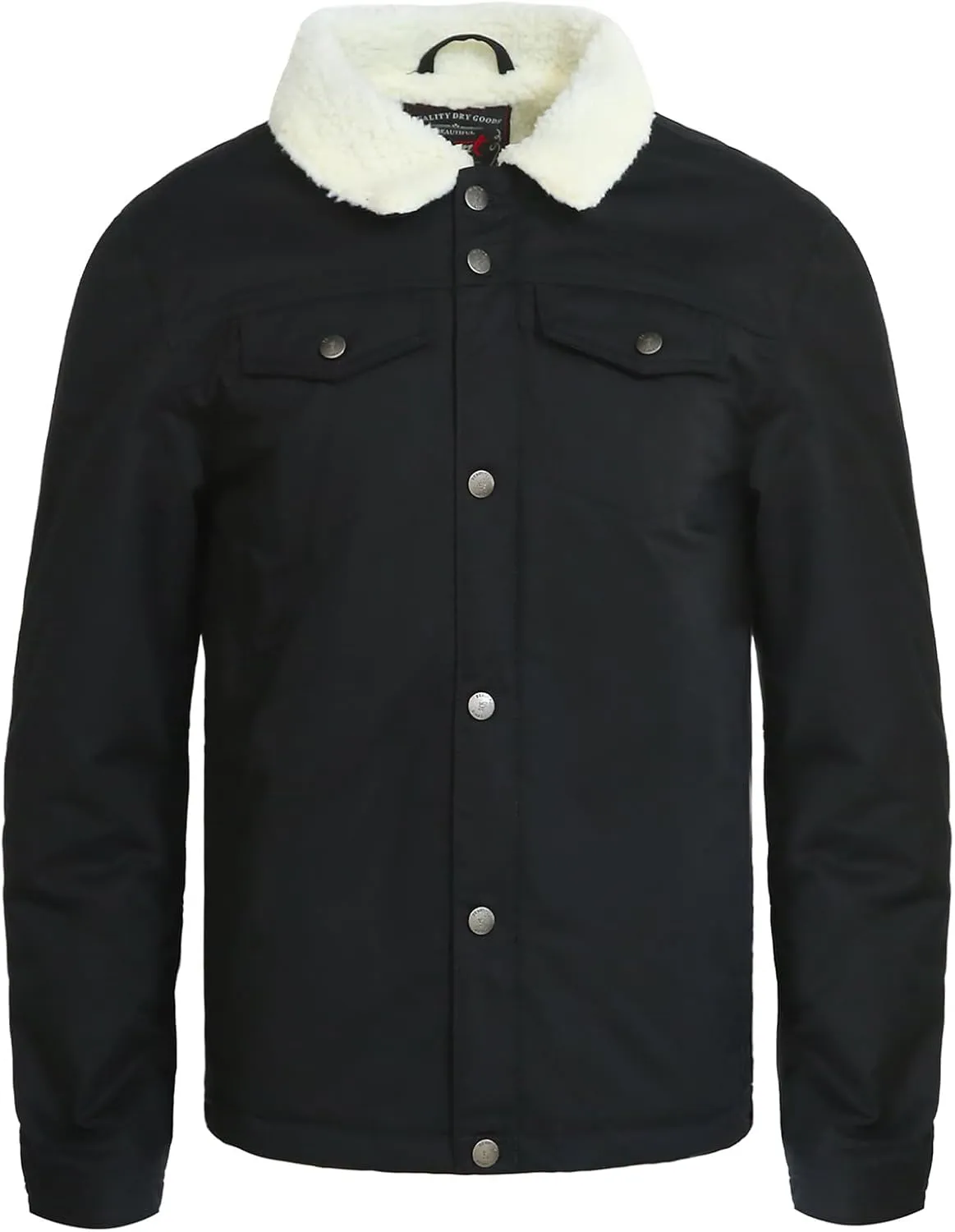 Men's Winter Jacket - Sherpa & Quilted Lining Options, Warm Military Trucker Coat