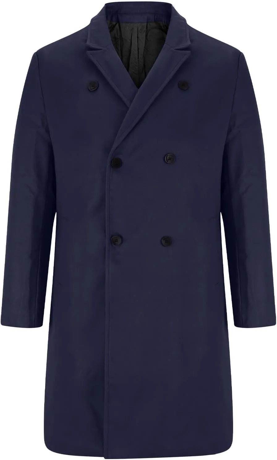 Men's Wool Blend Pea Coat Warm Winter Trench Coat comforable Soft Scarf Double Breasted Overcoat Windbreaker Jackets
