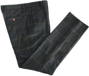 Mens Wool Blend Tweed Slim Fit Check Plaid Casual Dress Suit Separate Pant