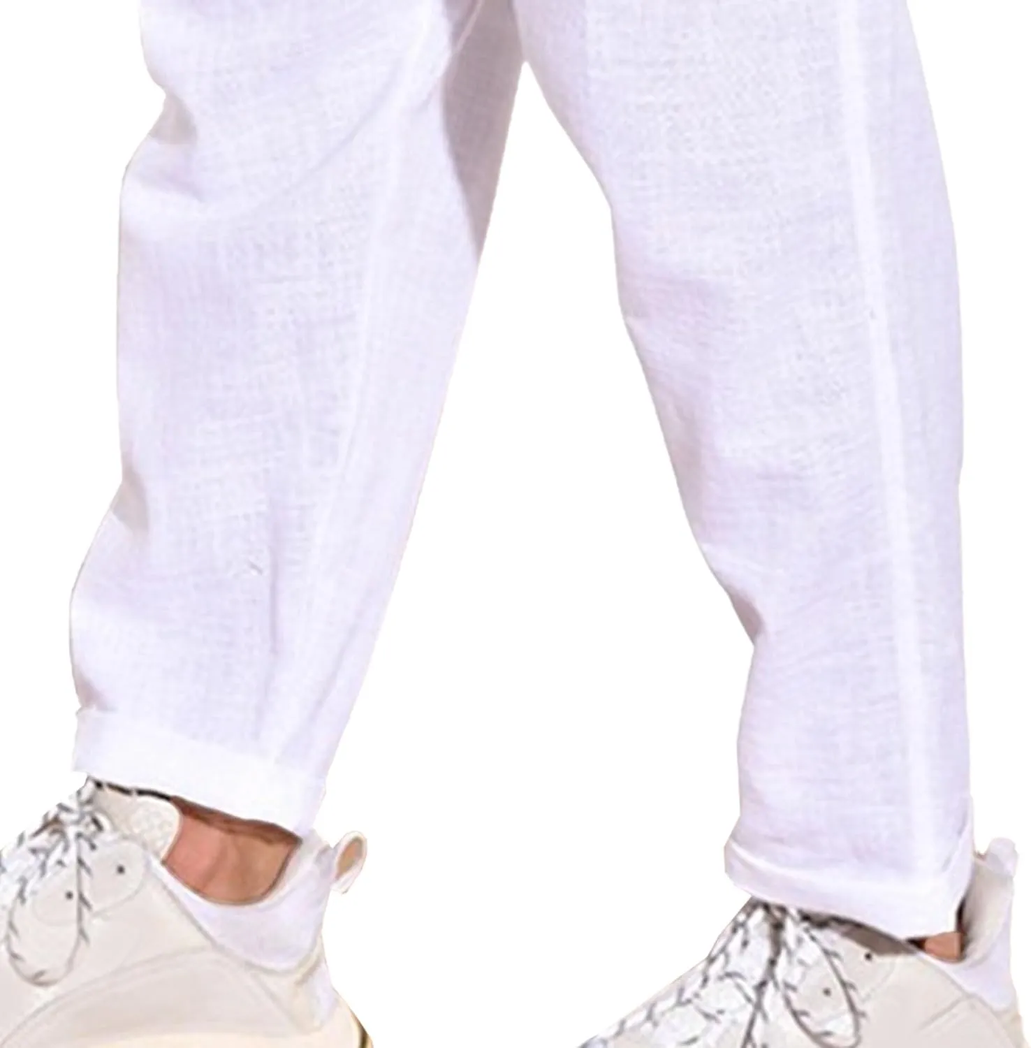 Men's Work Business Casual Pants Loose Fit Straight-Leg Slack Trendy Summer Yoga Beach Long Trousers