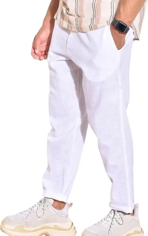 Men's Work Business Casual Pants Loose Fit Straight-Leg Slack Trendy Summer Yoga Beach Long Trousers