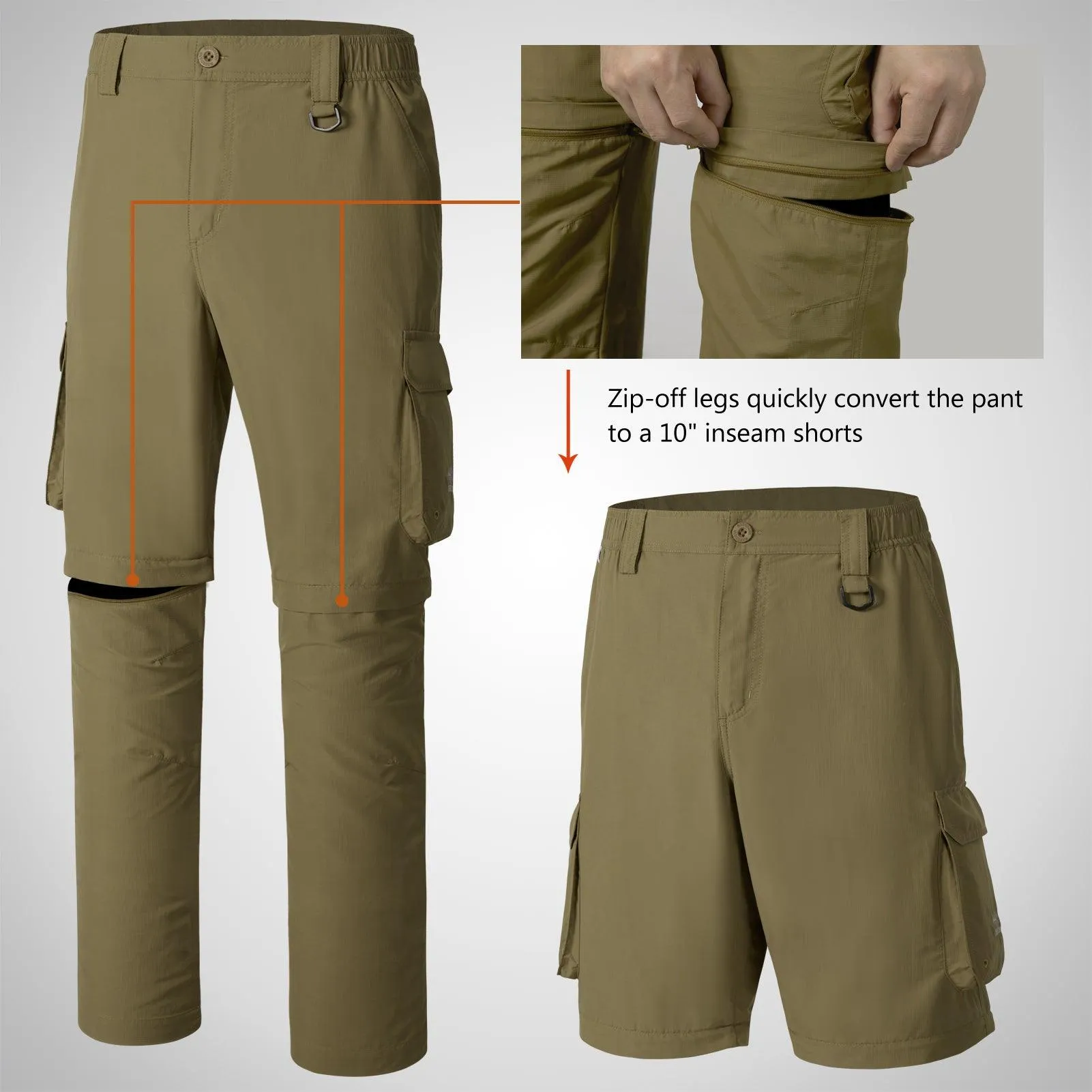 Men’s UPF 50  Quick Dry Convertible Pants FP02M