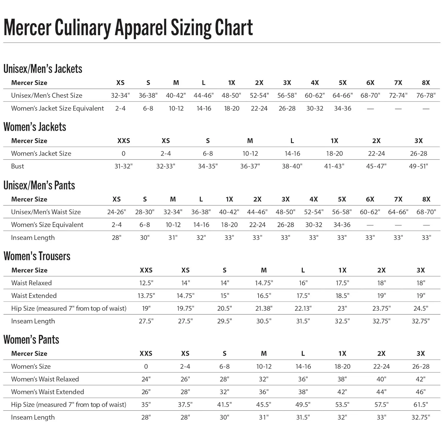 Mercer Culinary M60050BKL Millennia Men's Cook Pants, Large, Black