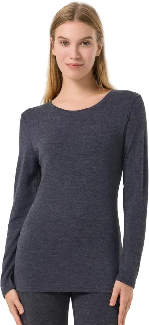 Merino Protect 100% Merino Wool Base Layer Women Thermals Underwear Lightweight Soft Long Sleeve Shirt for Hiking Skiing