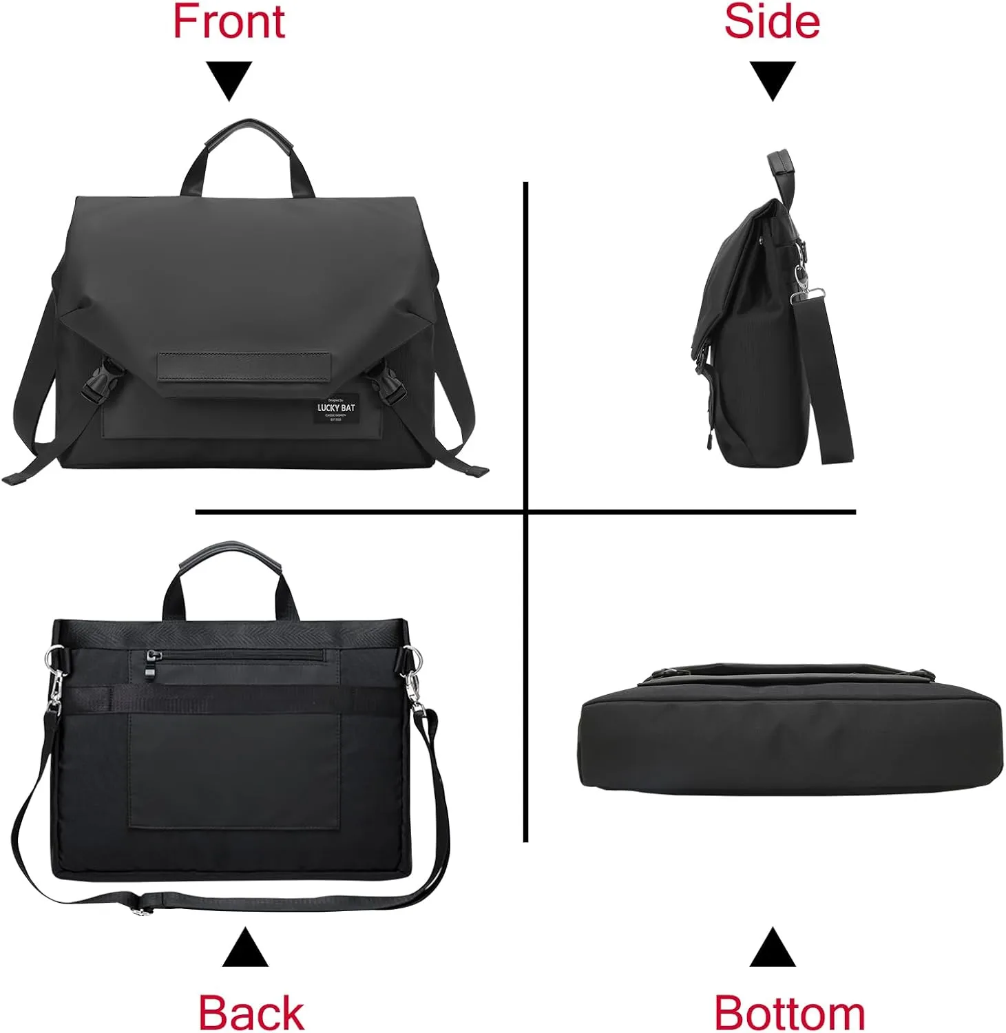 Messenger Bag for Men 15.6 Inch Laptop Crossbody Bags Women Water-resistant Computer Shoulder Bag