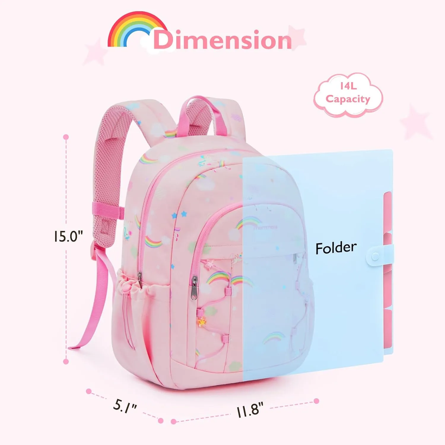mommore Kids Backpack for Kindergarten Water Resistant Preschool Backpack Unicorn Girls Bookbag Age 3-6