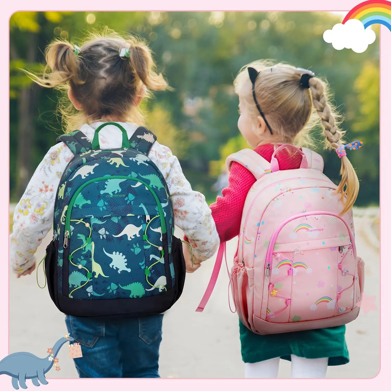 mommore Kids Backpack for Kindergarten Water Resistant Preschool Backpack Unicorn Girls Bookbag Age 3-6