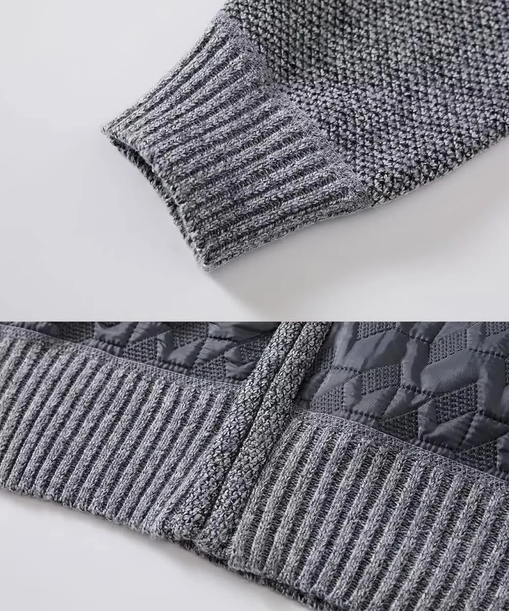 Msmsse Men's Knitted Cardigan Sweater Causal Thick Full Zip Sweaters for Men Coat