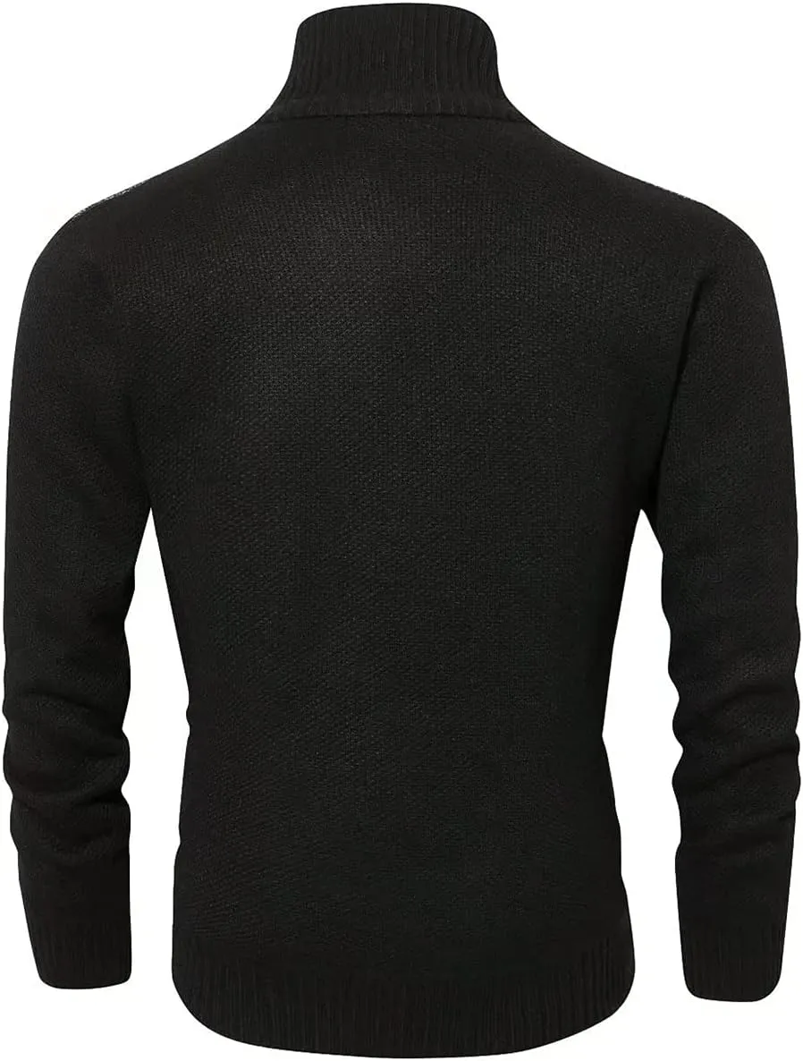 Msmsse Men's Knitted Cardigan Sweater Causal Thick Full Zip Sweaters for Men Coat