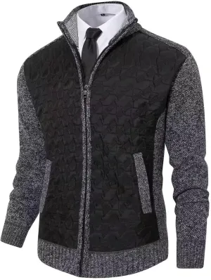 Msmsse Men's Knitted Cardigan Sweater Causal Thick Full Zip Sweaters for Men Coat