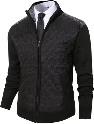 Msmsse Men's Knitted Cardigan Sweater Causal Thick Full Zip Sweaters for Men Coat