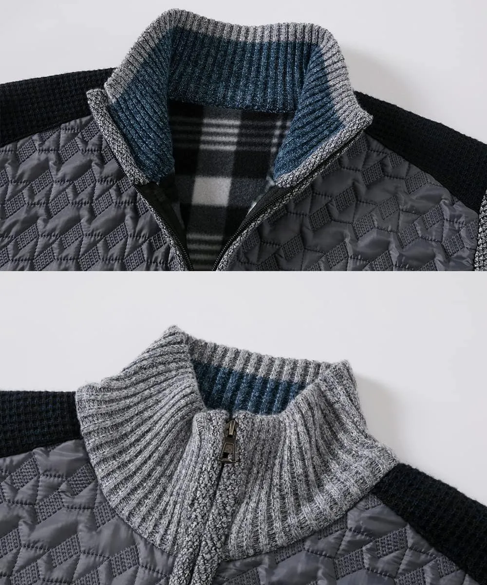 Msmsse Men's Knitted Cardigan Sweater Causal Thick Full Zip Sweaters for Men Coat