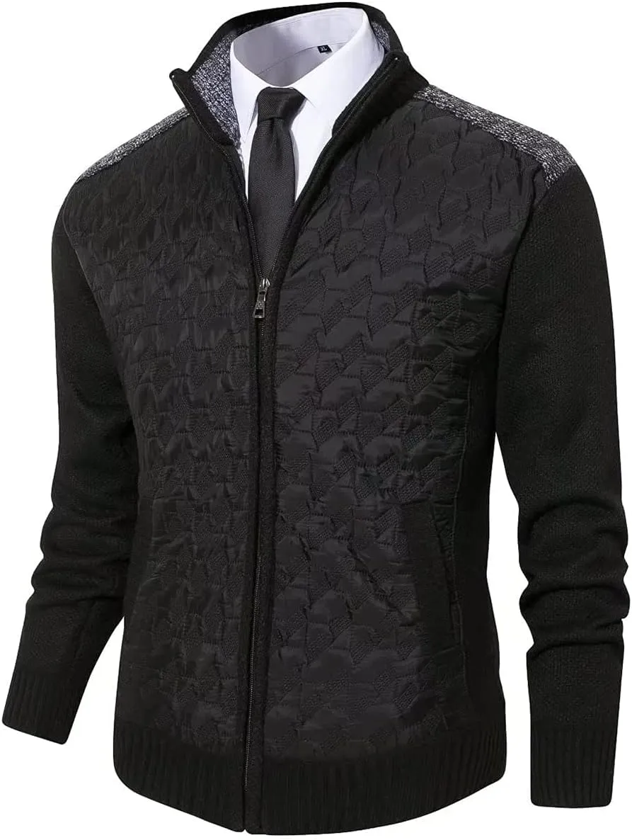 Msmsse Men's Knitted Cardigan Sweater Causal Thick Full Zip Sweaters for Men Coat