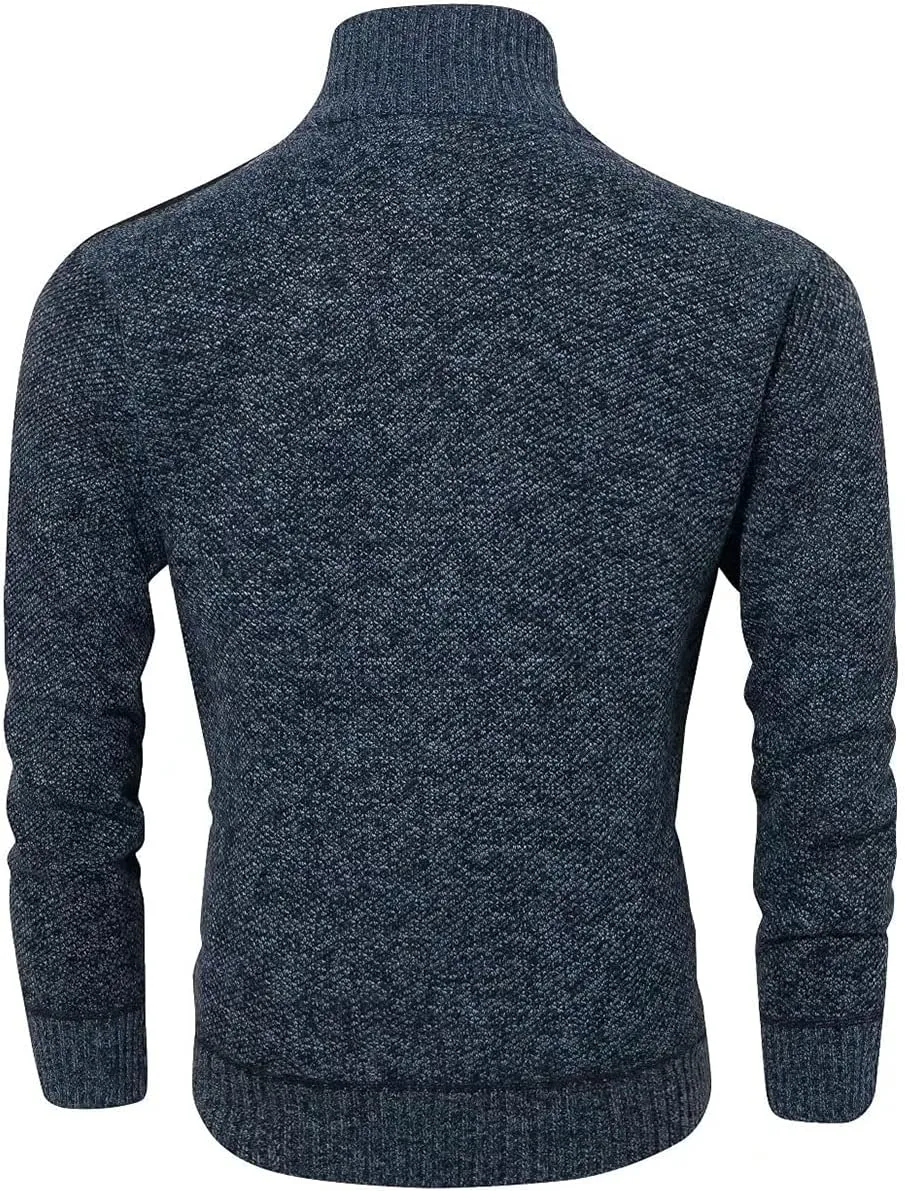 Msmsse Men's Knitted Cardigan Sweater Causal Thick Full Zip Sweaters for Men Coat