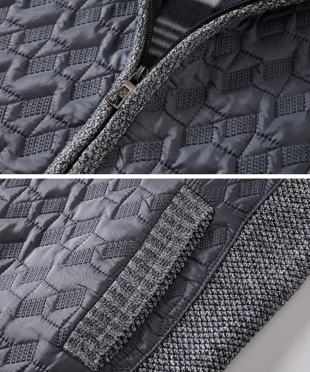 Msmsse Men's Knitted Cardigan Sweater Causal Thick Full Zip Sweaters for Men Coat