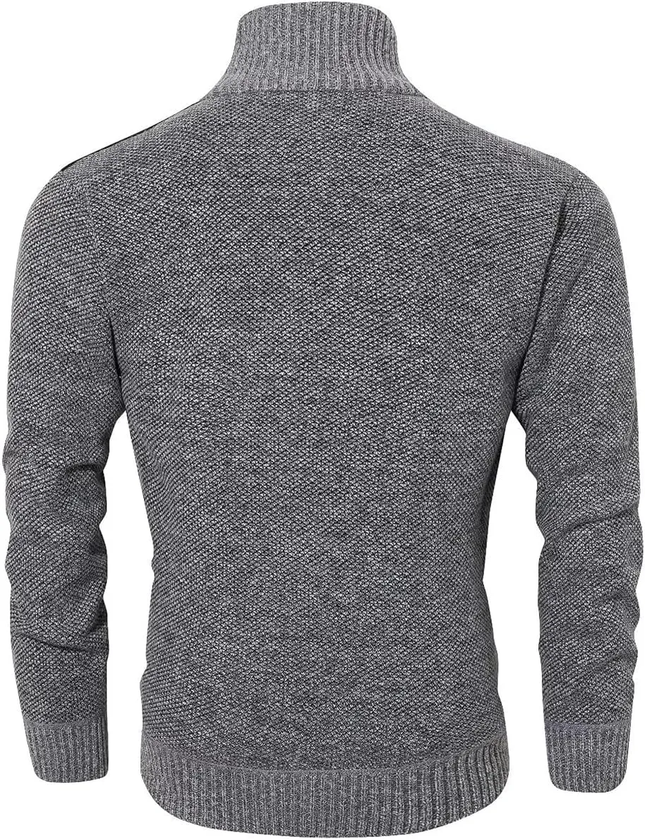 Msmsse Men's Knitted Cardigan Sweater Causal Thick Full Zip Sweaters for Men Coat