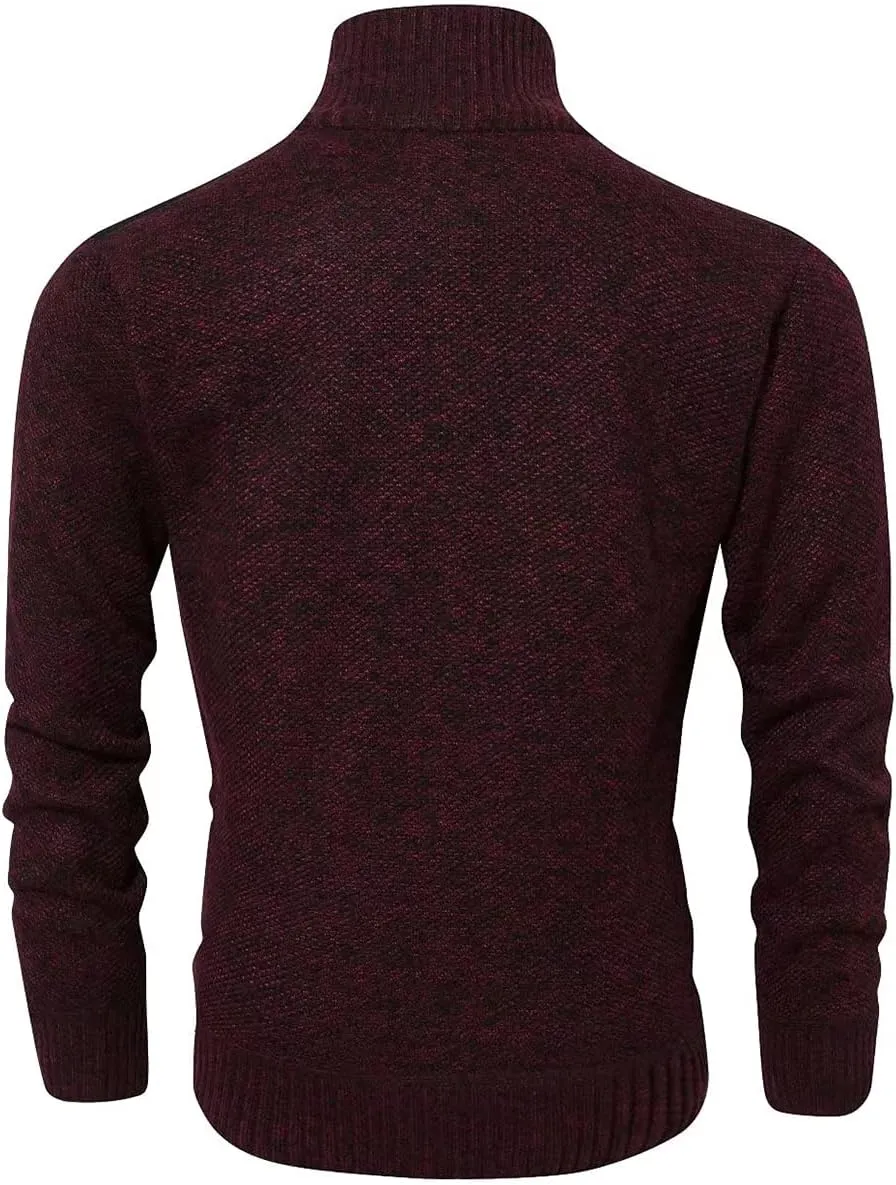 Msmsse Men's Knitted Cardigan Sweater Causal Thick Full Zip Sweaters for Men Coat