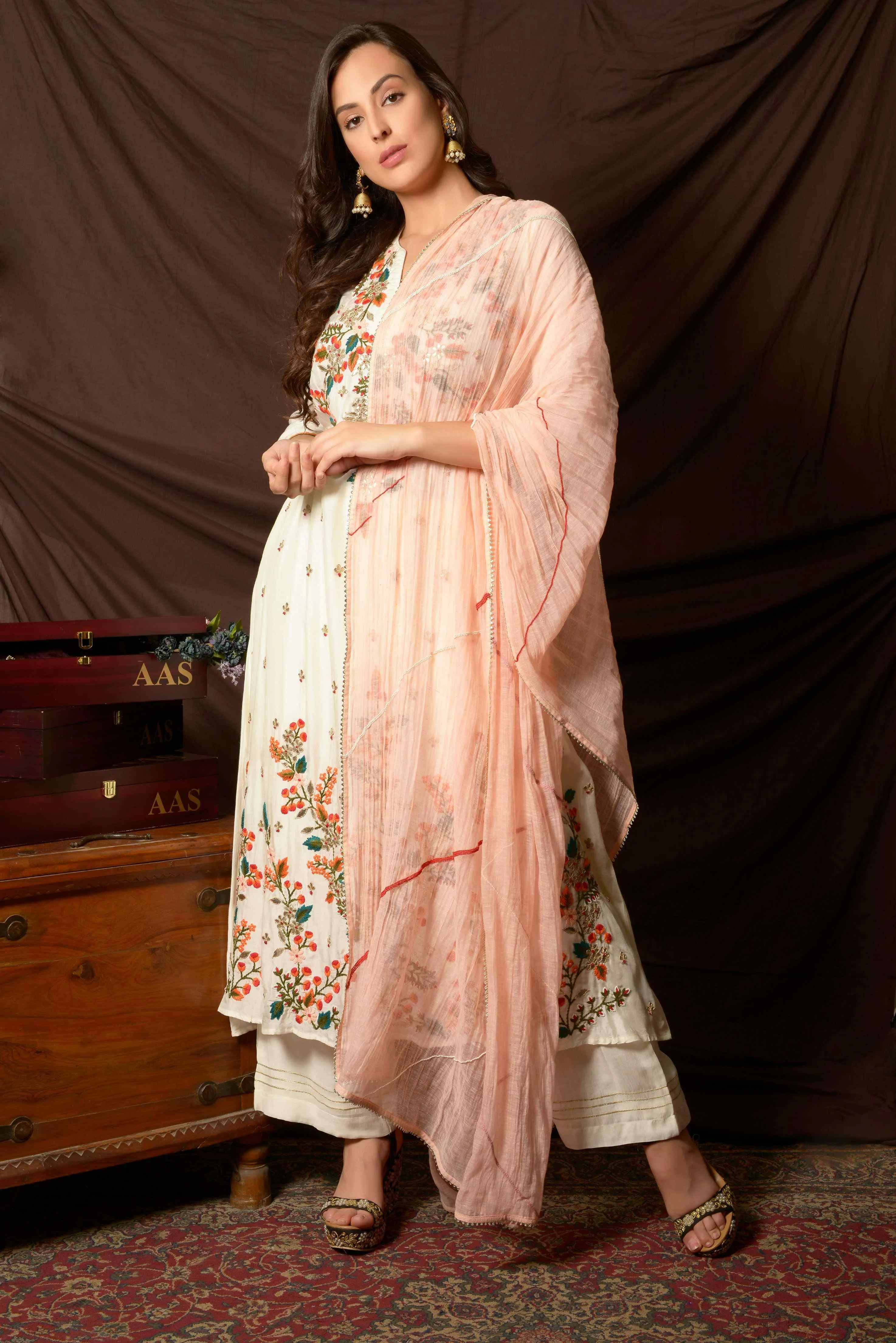 Multicolor Floral & Gota Embroidery Suit