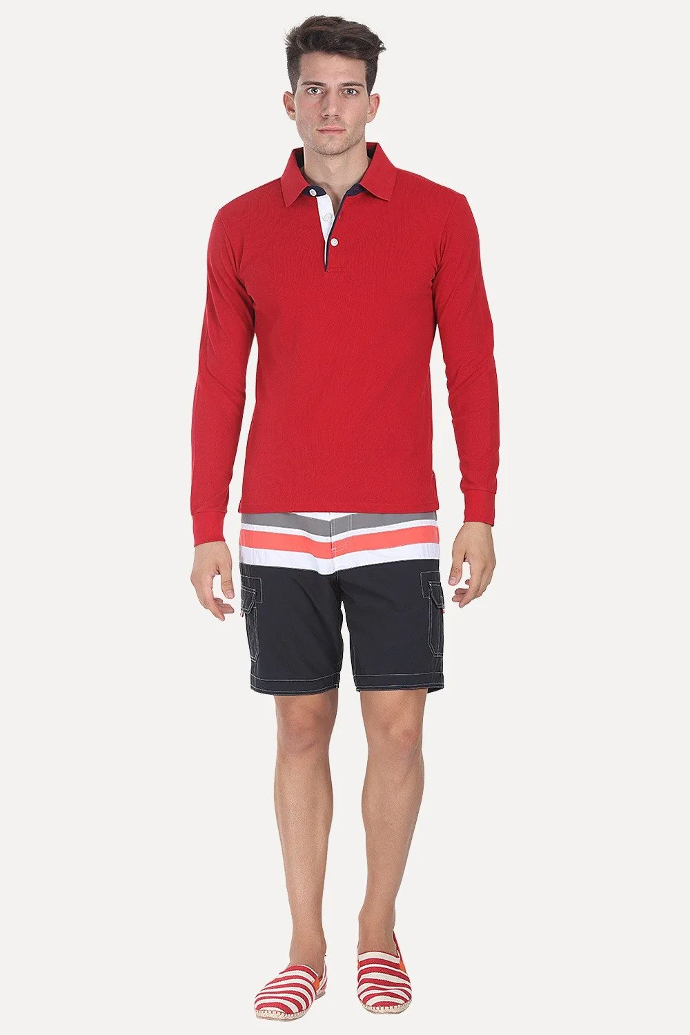 Multiple Stripe Nylon Quick-Dry Board Shorts
