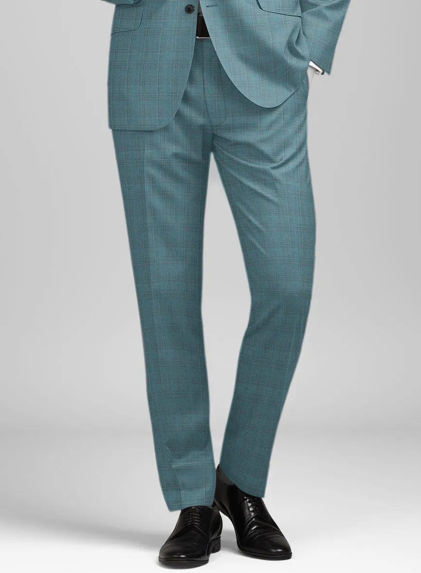 Napolean Gisde Glen Light Blue Wool Suit