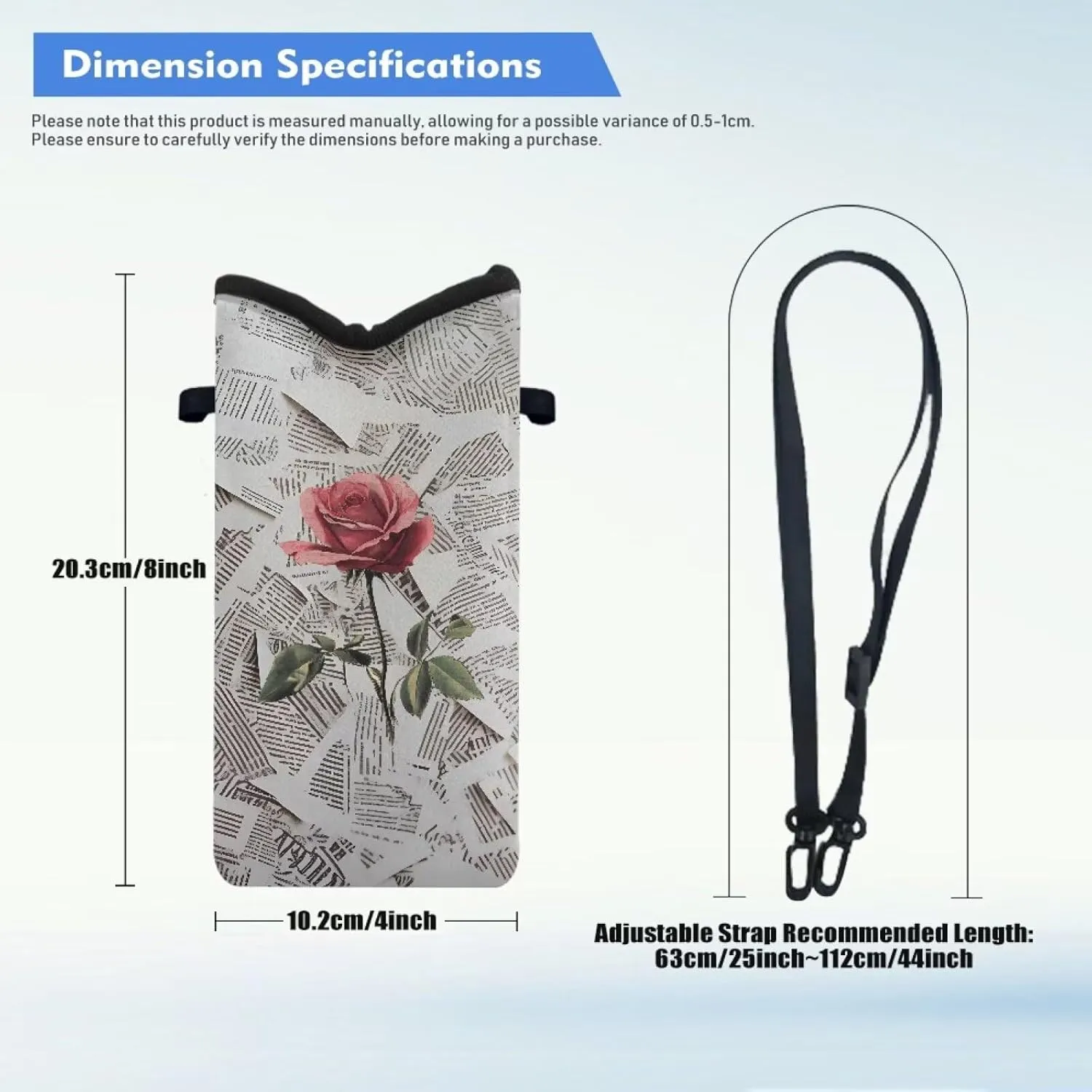 Neoprene Small Crossbody Bag with Adjustable Strap Water-Resistant Portable Cellphone Pouch for Travel, Outings