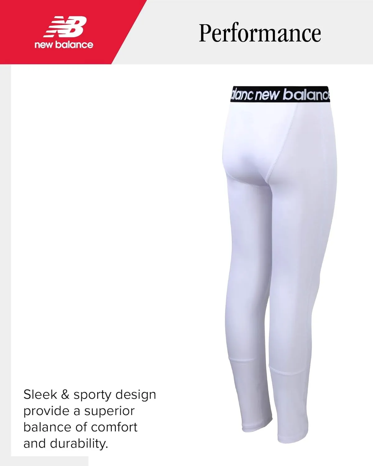 New Balance Boys' Base Layer Pants - Insulated Compression Pants for Boys - Long Underpants Leggings for Cold Weather (8-20)
