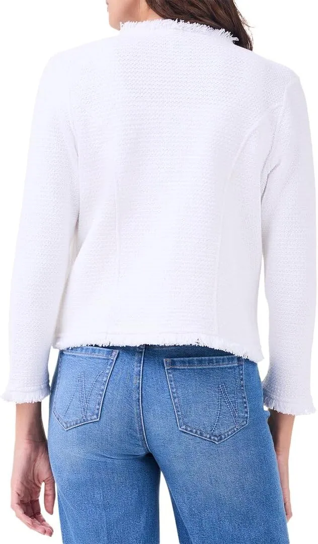 NIC ZOE Women's Utility Fringe Mix Knit Jacket