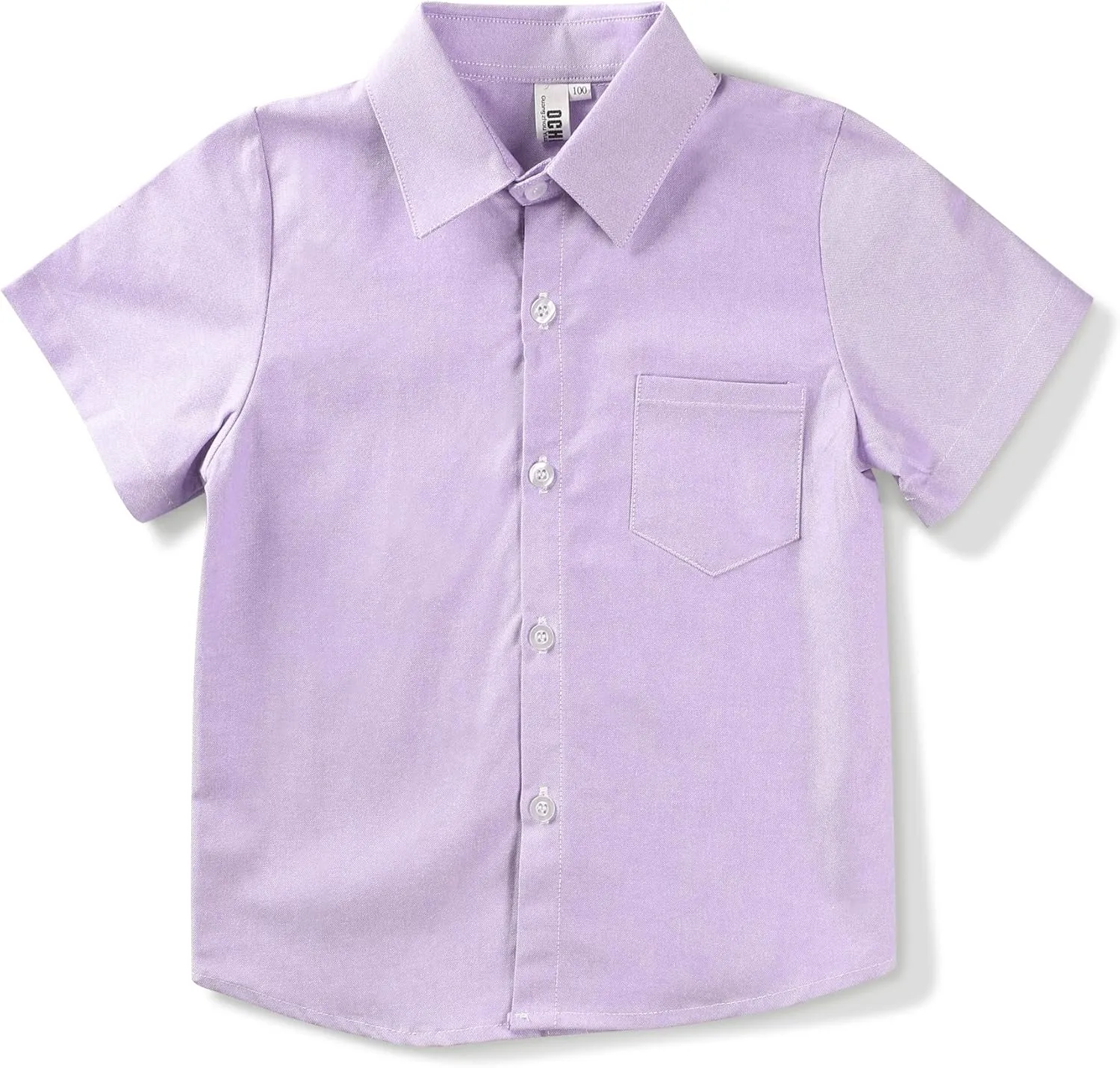 OCHENTA Boys Short Sleeve Button Down Oxford Dress Shirts Summer Casual Clothes 2T - 11 Years