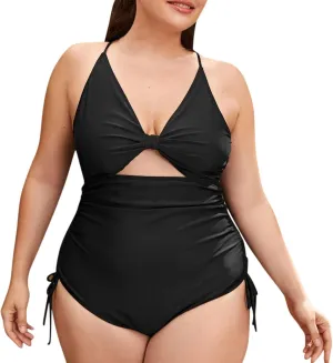 One Piece Bathing Suit Women Oversized Monokini Swimsuits Tummy Control High Cut Swimwear Cheeky Long Torso Tankini