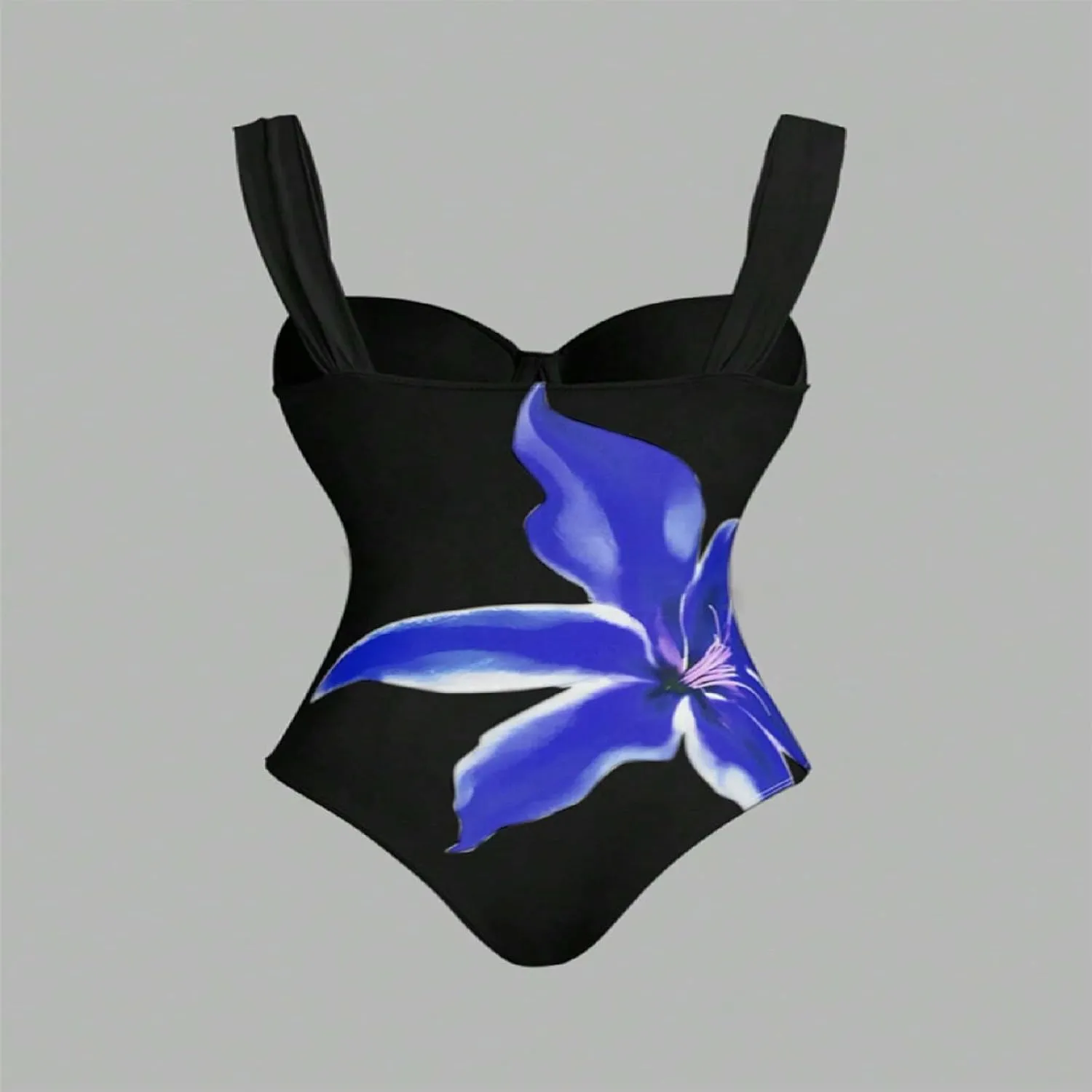 One Piece Bathing Suits for Women Floral Printed Push Up Swimsuit with Coverups Wrap Skirt 2 Piece Swimwear