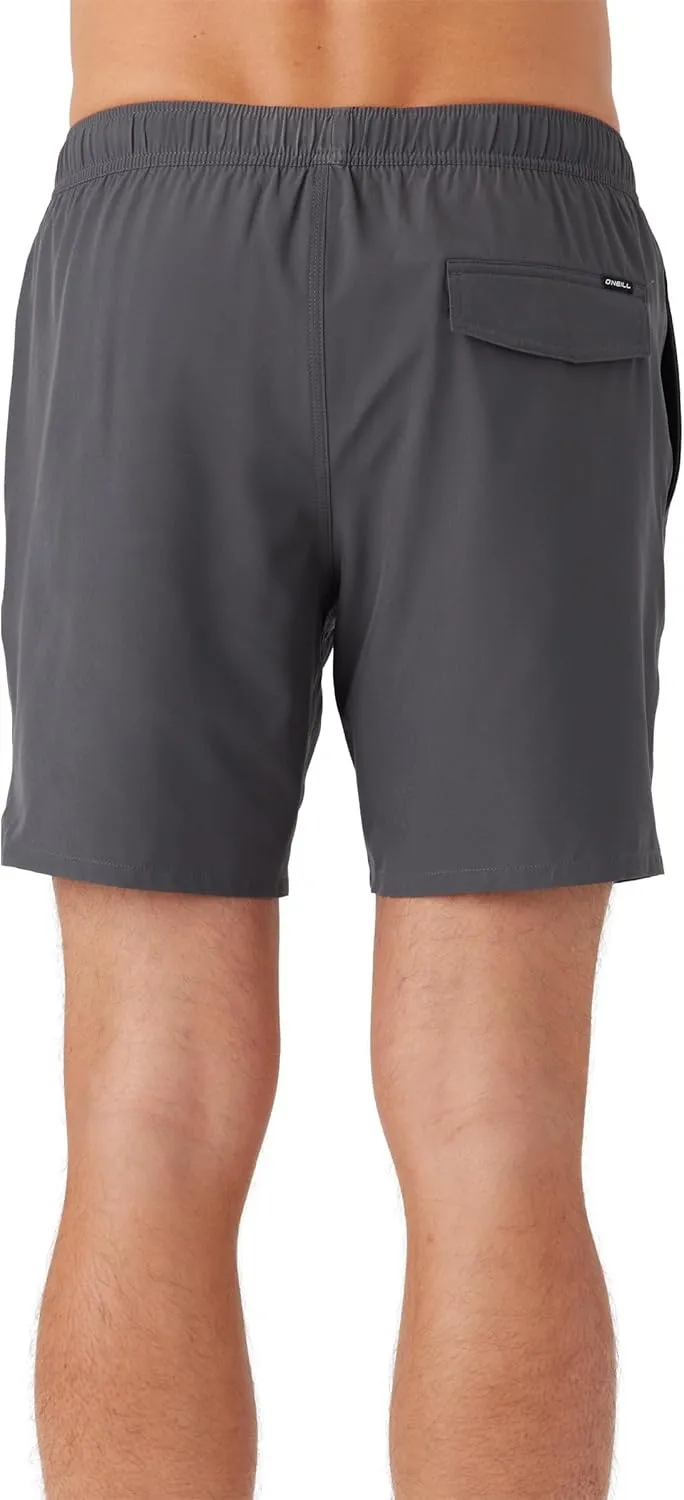 O'NEILL Men's 17 Inch Outseam Divergent Swim Trunks with Compression Liner, Elastic Waist Mens Swim Trunks, Compression Swim