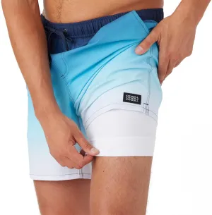 O'NEILL Men's 17 Inch Outseam Divergent Swim Trunks with Compression Liner, Elastic Waist Mens Swim Trunks, Compression Swim