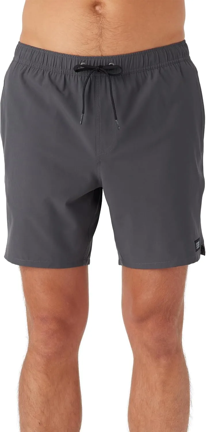 O'NEILL Men's 17 Inch Outseam Divergent Swim Trunks with Compression Liner, Elastic Waist Mens Swim Trunks, Compression Swim